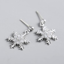 Ohrhänger Schneeflocke Silber