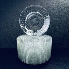 4 Clear Glass Salad Plates