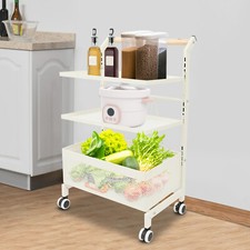 Imbisswagen mit Rädern 3-stufiger Freistehend Aufbewahrungswagen 20 kg max.