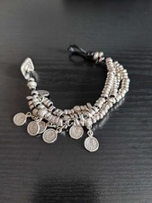 Silbernes münz armband - silbernes, münz-armband