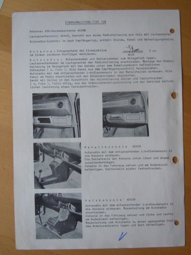 Fiat 128 einbauanleitung - fiat,