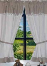 Landhaus Gardine Set 2St weiß