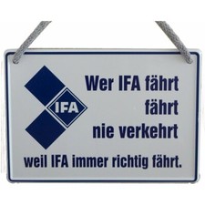 Hängeschild Wer Ifa fährt