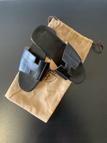 Hermès black leather clogs - hermÈs, h