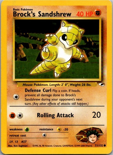 Brock sandshrew 132 gym - sandshrew, 71/132