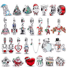 925 Silber Charms Armband Geschenk Damen Winter Weihnachten Schnee Engel Frau