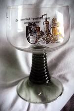 altes " VIERTELE " WEIN GLAS Heuchelberg Kellerei Schwaigern grüner Fuss RARITÄT