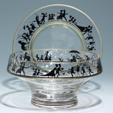 Glasschale + Teller mit