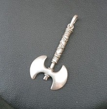 Doppelaxt Anhänger 925 Sterling Silber Labrys Wikinger Frauen Mond Amazonen 