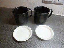 Tupperware Becher mit Henkel + Untersetzer-Deckel 2 Stück  Camping