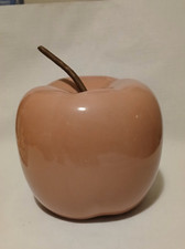 Großer Deko Apfel Keramik rosa Dekoapfel Figur Obst  10cm