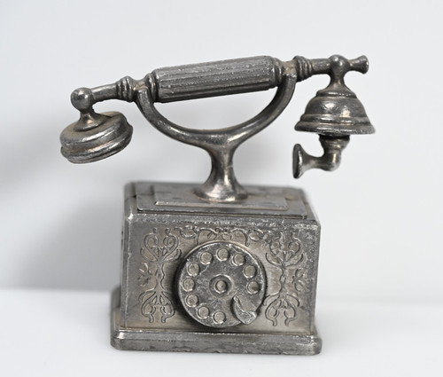 Zinnfigur miniatur telefon - zinnfigur,