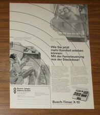 Seltene Werbung BUSCH-JAEGER BUSCH-TIMAC X-10 Fernsteuerung aus Steckdose 1982