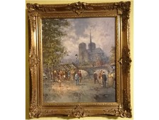 Notre Dame de Paris Ölgemälde von Horst Miesler Seineufer Seine Gemälde Öl