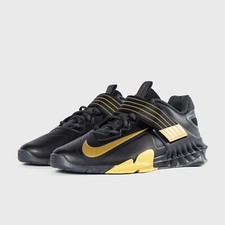 NIKE SAVALEOS Weightlifting CrossFit Shoes Gewichtheben Schuhe Schwarz/Gold 001