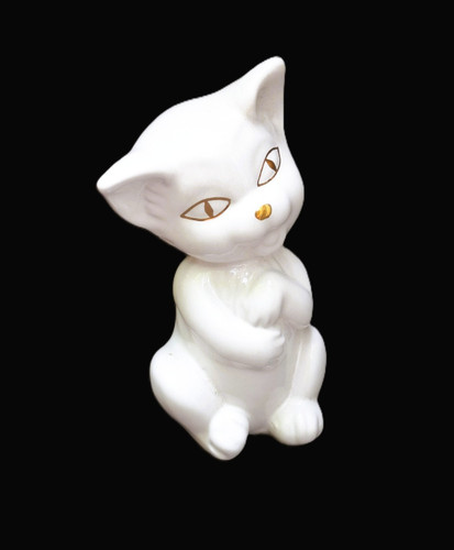 Figur katze porzellan weiß - katze,
