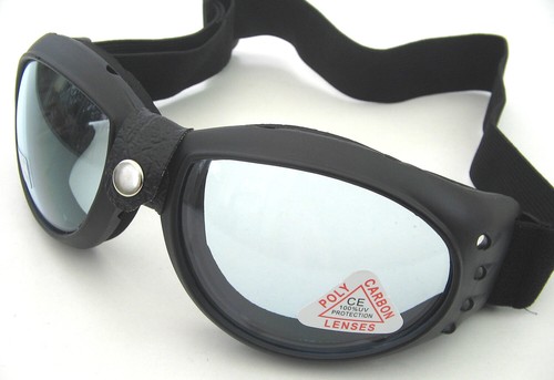 Motorradbrille blau getönt