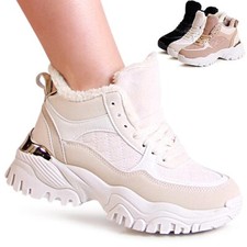 Damenschuhe Plateau Sneaker Turnschuhe Keilabsatz Chunky Halbschuhe Lace Up