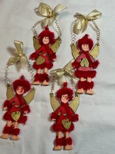 weihnachtlicher Serviettenring, Serviettenhalter, 4 rote Engel,Handarbeit, Set 2