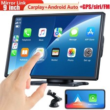 9"Zoll Drahtlos Tragbares Autoradio kabelloses Apple CarPlay& Android Auto GPS