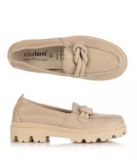 VITAFORM Damen-Slipper Hirschleder Knotendetail Sohle Gr:38 Si
