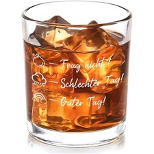 Whiskyglas mit Gravur - Frag Nicht/Guter Tag/Schlechter Tag, Lustige Whisky G...