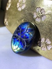 Labradorit Cabochon geschnitzt | Schmuck Herstellung Mineral Edelstein Kristall