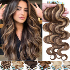 Gewellt Tape In 100% Remy Echthaar Extensions Haarverlängerung 40 Tressen Dick