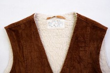 Kord Weste Vintage Cord Vest Waistcoat Jacket Fashion Braun Teddy Winter 58-60  