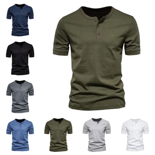 Herren henley shirt mit - henley, t-shirt