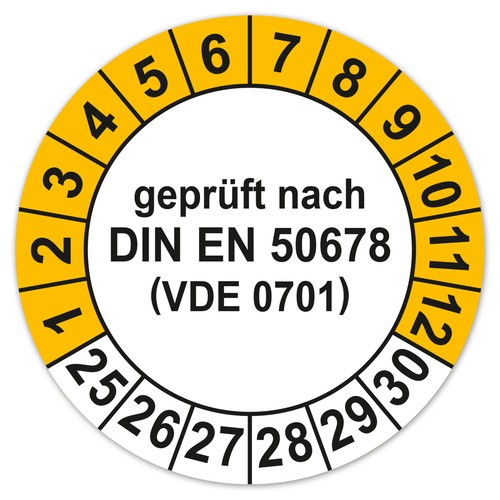 Prüfplakette geprüft nach