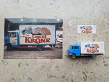 decal 1 87 Circus Krone für Wiking L 608 Koffer, mehrfarbig auf Papier kopiert