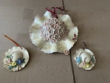 Dekohut Wandhut Hut Steingut Keramik Ton Signiert Handarbeit 3 X Designer