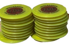 20 Stück Original Spielbank Chips Jetons gelb Wert 100