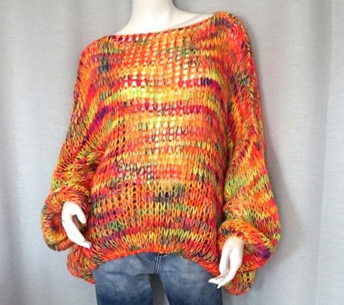 Oversized grobstrick pulli - oversized,