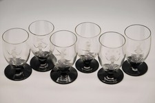 6 Gläser, Set, geschliffen, figürl. Darstellungen, Gral-Glas?, Süßmuth? Art Déco