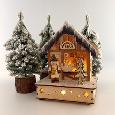 LED Holz Weihnachtshaus l