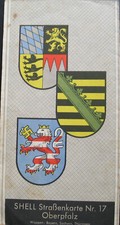 alte Shell Straßenkarte Nr.17 Oberpfalz Deutsches Reich