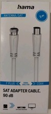 Hama SAT Adapter Kabel F-Stecker/Koax M/W 90dB 3m Weiß
