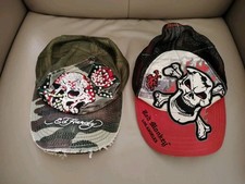 Ed Hardy & Red Monkey 2x Vintage Cap  Totenkopf Strass