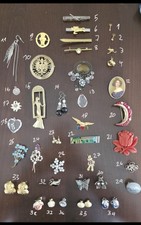 Große Vintage Schmuck Sammlung – 38 Teile Broschen, Ohrclips & Pins”