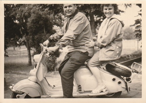 Vintage foto paar auf - auf, nsu