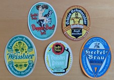 Bieretiketten - DDR - Burkersdorf - Brauerei Heckl - alle alt und verschieden