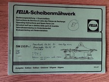Fella Scheibenmähwerk SM 215F Bedienungsanleitung Ersatzteilliste spare part K21
