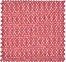 Mosaikfliese Glas Knopf rot glänzend/matt Duschwand 140-0911_f |10 Mosaikmatten