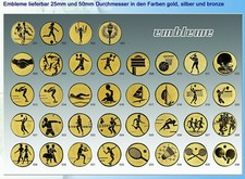 3x Alu-Embleme 50mm, go, si