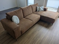 Cognacfarbene Couch In Lederoptik