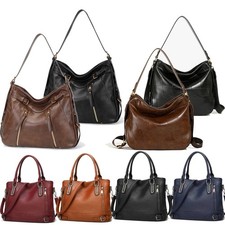 Damen Handtasche Weiches Leder Shopper Hobo Tasche Umhängetasche Schultertasche