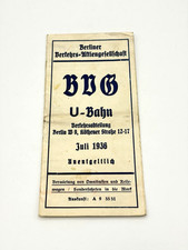 Seltener BVG U-Bahn-Plan