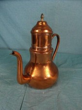 Kaffeekanne Kupfer Messing Antik Stil Coffee Maker Tee Kanne Formschön Rar o5c7